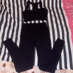 Carbon38 set leggings black and top Size XS NWOT